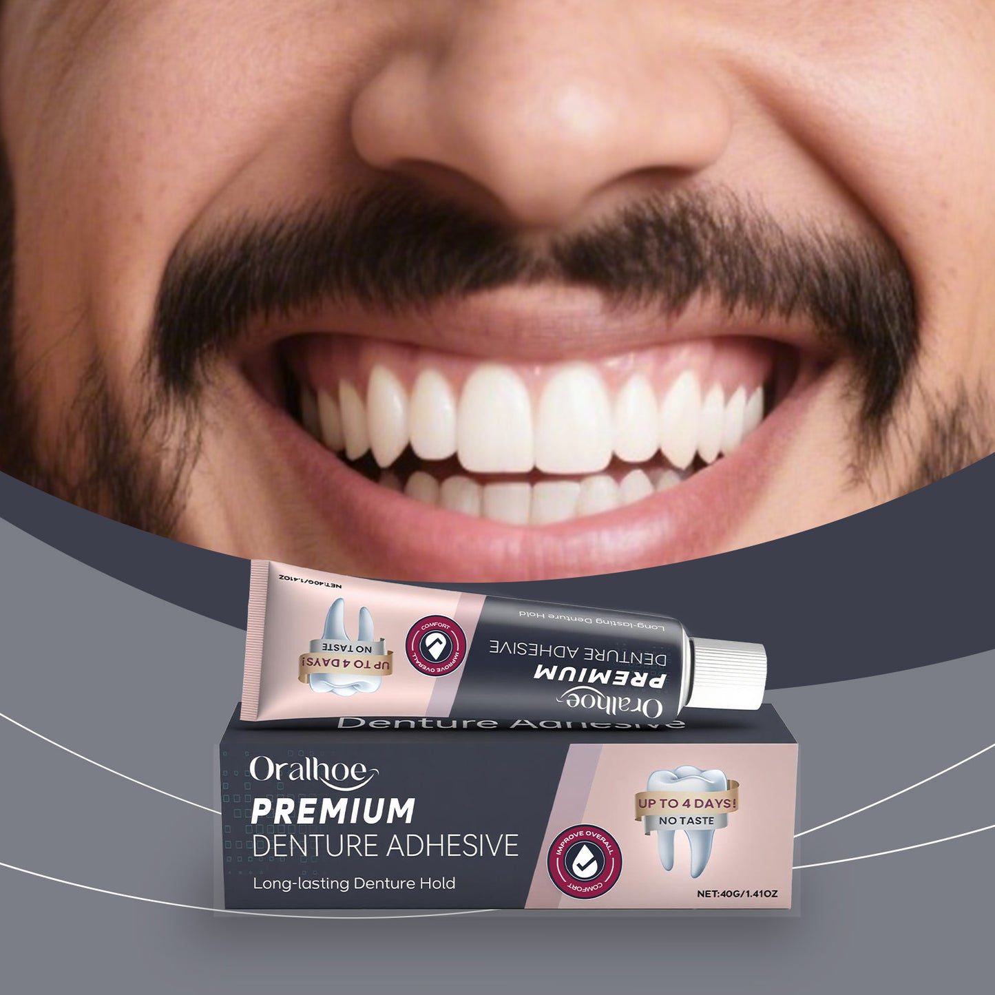 Adeziv Dentar Premium Oralhoe — Gel de Fixare Puternică, Confortabilă și de Lungă Durată pentru Proteze
