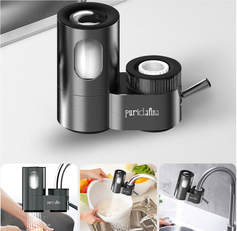 Filtru de Apă pentru Robinet din Inox 304 – Purificator Portabil cu 7 Stadii de Filtrare & Auto-Curățare