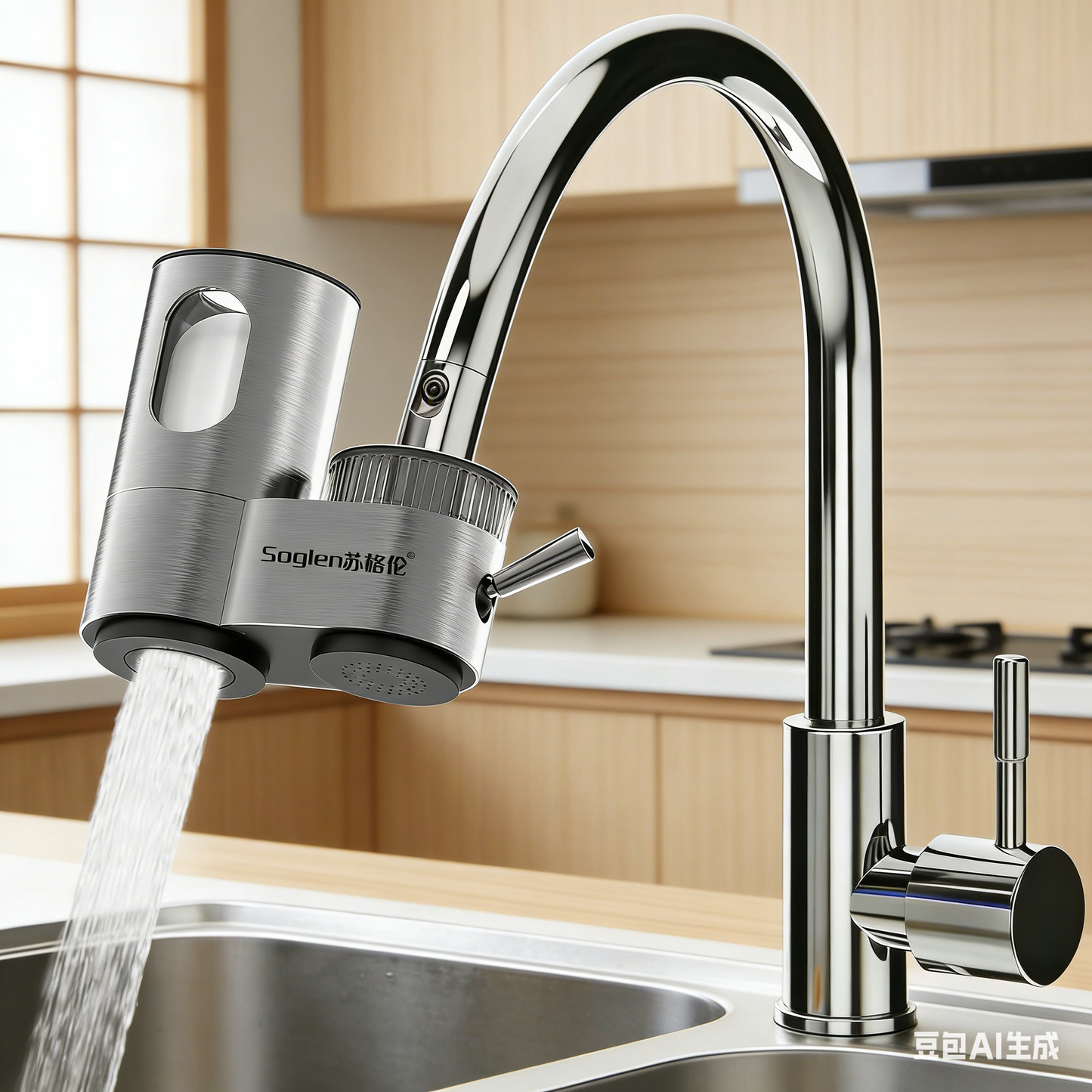 Filtru de Apă pentru Robinet din Inox 304 – Purificator Portabil cu 7 Stadii de Filtrare & Auto-Curățare