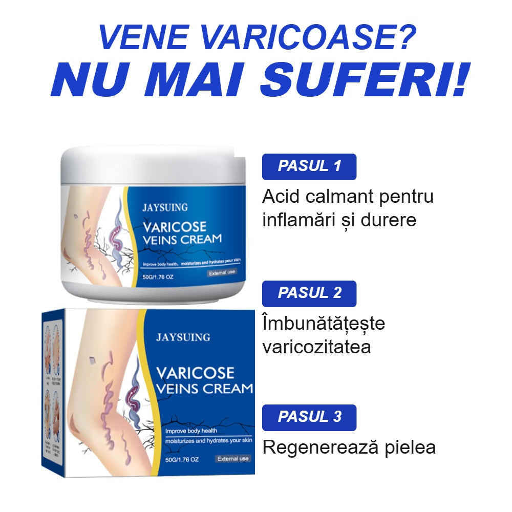 Cremă pentru Varice JAYSUING — Formulă Asiatică Premium, Ameliorează Durerea și Reduce Venele Varicoase