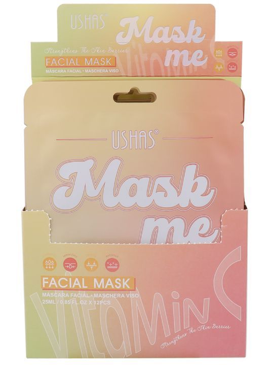 Mască Facială cu Vitamina C-Set 12 bucăți, Ten Luminos și Revitalizat